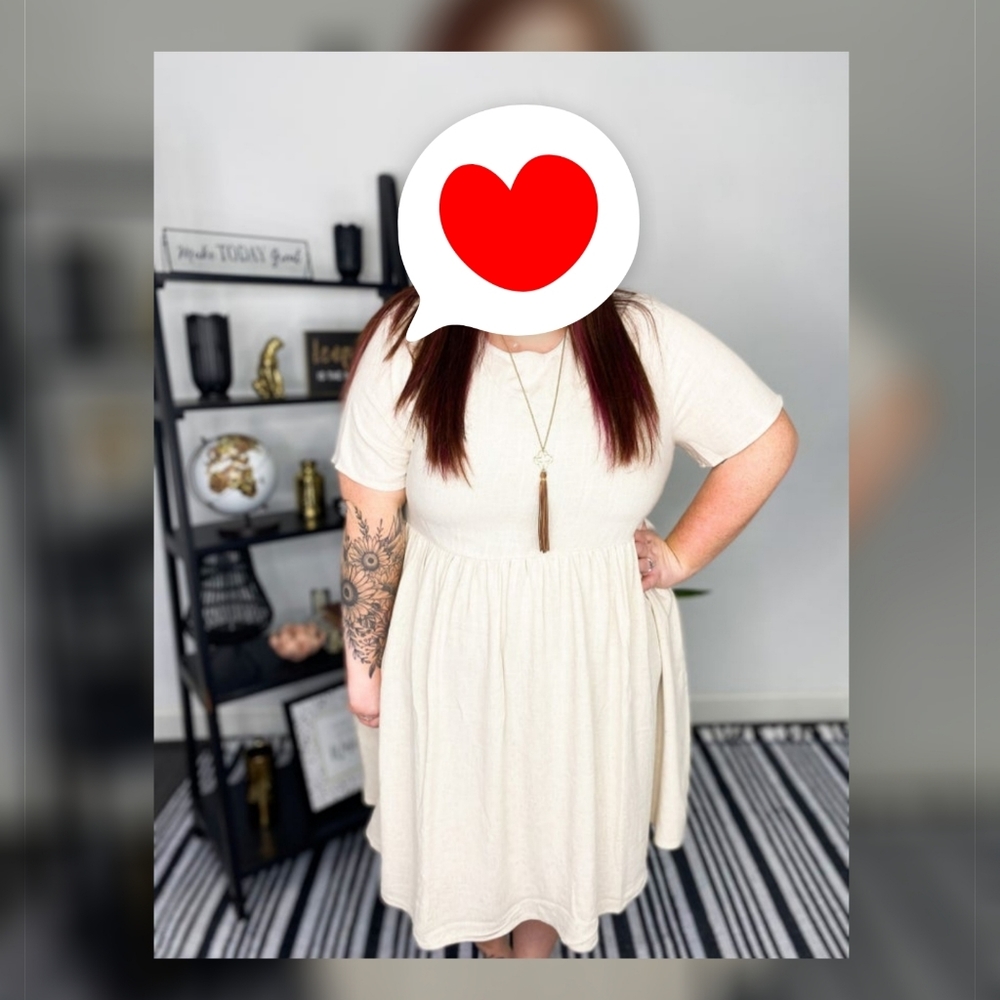 Oatmeal short sleeve linene
